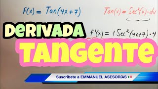 DERIVADA DE LA TANGENTE Función Trigonométrica TANGENTE [upl. by Drarehs]