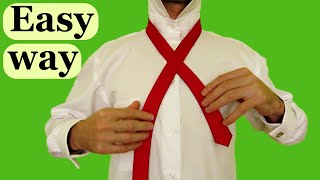 How to tie a tie EASY WAY Slowly amp Mirrored Windsor knot [upl. by Rahab746]