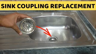 How to replace sink waste coupling  waste coupling installation  sink strainer replacement [upl. by Walcoff]