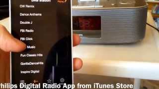 Demo PHILIPS DTB297 DAB FM Radio Bluetooth Docking Speaker for iPhone 5 5S 5C iPad 4 [upl. by Irita225]