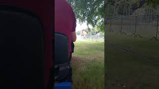 Riding behind a 7¼ gauge steam Locomotive on the Baggeridge miniture railway portable track setup [upl. by Savinirs]