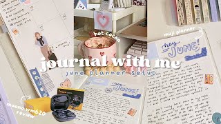 📔 journal with me june muji planner monthly setup ₊˚ෆ ☁️ maono wm620 wireless mic review  asmr [upl. by Millian]