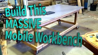 Build a massive mobile workbench  assembly table  Easy to make workbench in one day [upl. by Nylegna2]