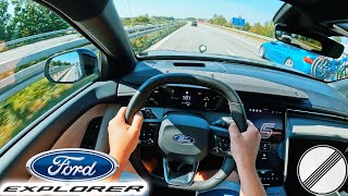 2024 Ford Explorer EV Extended Range  286PS  TopSpeed Drive on German Autobahn [upl. by Rees]