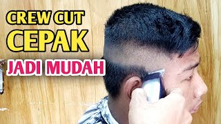 CARA POTONG RAMBUT ANAK SMP PAKAI MESIN Tutorial cukur cepak  crew cut [upl. by Kinsman]