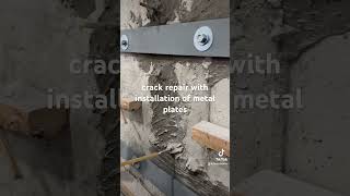 crack repair with installation of metal plates [upl. by Eadrahc475]