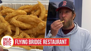 Barstool Onion Ring Review  Flying Bridge Restaurant Falmouth MA [upl. by Bondon]