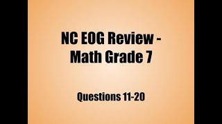 NC EOG Math 7 Review Questions 1120 [upl. by Casper892]