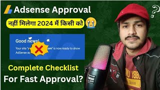 Adsense Approval in 2024  How to get Fast Adsense Approval  Adsense approval kaise le [upl. by Oinigih]