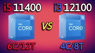 i3 12100 vs i5 11400  Benchmark and test in 7 Games 1080p [upl. by Notwal]