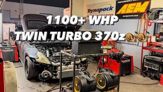 TWIN TURBO 370z MAKES 1100 WHP ON BLOWN TURBOS LOL [upl. by Enrichetta]