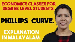 PHILLIPS CURVE  MALAYALAM EXPLANATION FOR BA BcomBBA Students [upl. by Schonfield]