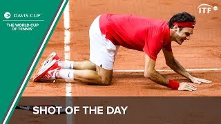 The Shot That Won Switzerland the Davis Cup  Shot of the Day  ITF [upl. by Asiral]