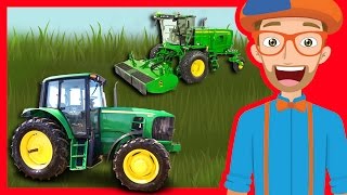 Tractors and Trucks for Children by Blippi  Educational Videos for Kindergarten [upl. by Snell]