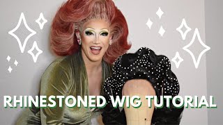 HOW TO  Rhinestoned Drag Wig Tutorial  Nicole Onoscopi [upl. by Packton]