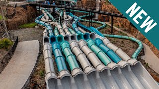 New OCTO RACER Water Slide at Jamberoo Action Park POV [upl. by Aimej]