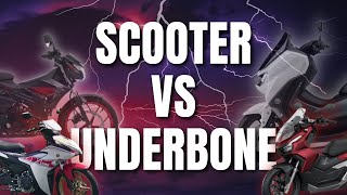 SCOOTER VS UNDERBONE COMPARISON  ADVANTAGES amp DISADVANTAGES NG MANUAL AT MATIC NA MOTOR [upl. by Letitia]