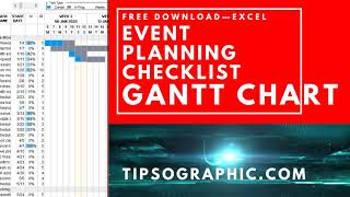 Event Planning Checklist Template with Gantt Chart for Excel ►Free Download [upl. by Nwahsyd907]