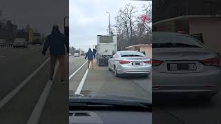 A lorry driver cut off a car driver in the traffic for a reason shorts [upl. by Feenah]