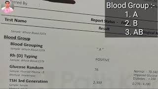 Blood Group Report Rh D Typing Positive Or Negative Blood Group AB Or O Blood Group ABO [upl. by Leiruh]