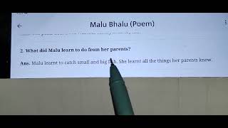 TOP SHORT Q2 Class 5th English poem Malu Bhalu like and subscribe the video [upl. by Aifoz]