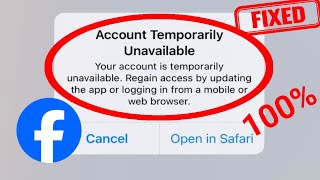 Problema di risoluzione dellaccount Facebook temporaneamente non disponibile [upl. by Herriott]