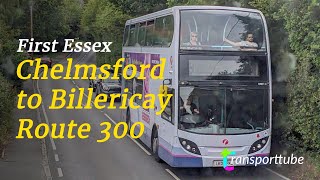 Chelmsford to Billericay  First Essex 300  Realtime [upl. by Liauqram554]