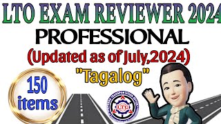 LTO EXAM REVIEWER 2024 FOR PROFESSIONAL DRIVERS LICENSE AS OF JULY 2024 TAGALOG [upl. by Deehsar300]