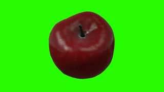 red apple spinning in green screen free stock footage [upl. by Sonja]