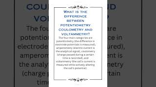 Difference between potentiometry coulometry and voltammetry [upl. by Irita]