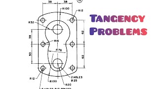 TANGENCY PROBLEMS IN  TECHNICAL DRAWING  ENGINEERING DRAWING [upl. by Aseuqram]