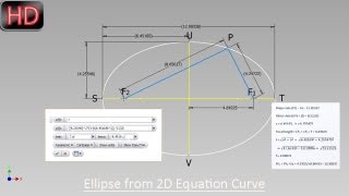 Ellipse from 2D Equation Curve Video Tutorial Autodesk Inventor [upl. by Eimilb283]