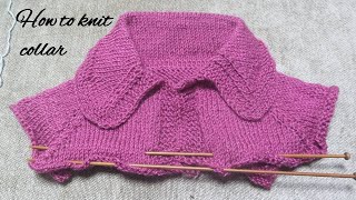 How to knit different collarfor a topdown knit sweater [upl. by Meikah]