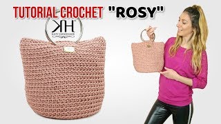 TUTORIAL BORSE UNCINETTO  BORSA SECCHIELLO quotROSYquot CROCHET ♡ Katy Handmade [upl. by Carolyne]