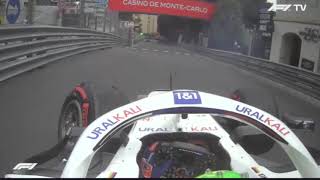 Mick Schumacher crash in Monaco FP3 [upl. by Yhtuv]