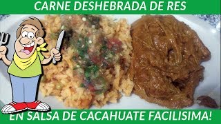 COMO HACER TU CARNE DESHEBRADA EN SALSA DE CACAHUATE ESTE ES MI ESTILO [upl. by Eira]