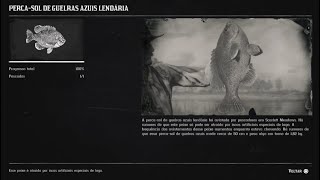 RED DEAD REDEMPTION 2 COMPÊNDIO PEIXES  PERCA SOL GUELRAS AZUIS LENDÁRIO 16 [upl. by Sesilu321]