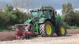 John Deere 6145R Ploughing [upl. by Genaro]