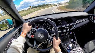 2022 Alfa Romeo Stelvio Quadrifoglio  POV Test Drive Binaural Audio [upl. by Oak]