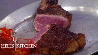 Raw Steak Leaves Gordon Ramsay Speechless  Hells Kitchen [upl. by Eimmot935]