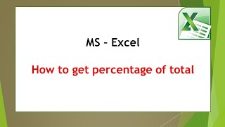 How to get percentage of total in MS EXCEL [upl. by Haag]