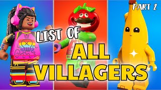 LIST OF ALL VILLAGERS LOCATIONS AND BEST JOBS LEGO FORTNITE part 2 [upl. by Anitnauq]