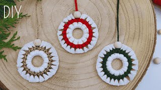 ❄DIY como hacer Coronitas de Macrame paso a paso  DIY mini Macrame Wreath Ornaments Tutorial [upl. by Anod]