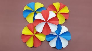 How to make a paper flowers using colors paper  DIY Paper Flower easy tutorial [upl. by Puklich589]