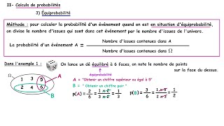 Calculs de probabilités dans les situations déquiprobabilité [upl. by Francyne434]