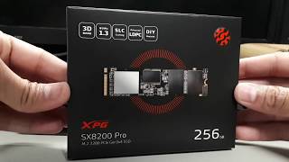 Adata XPG SX8200 Pro 256gb Unboxing  CrystalDiskMark  Temp  Copy Test [upl. by Lemak99]