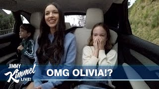 Olivia Rodrigo Surprises Jimmy Kimmel’s Kids on the Drive to School [upl. by Clementi543]