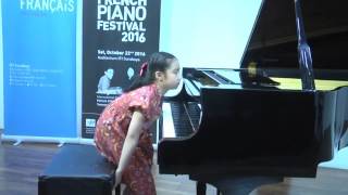 Talented Piano Kid Maggie Tse 7 plays Sonatine Bureaucratique Erick Satie  French Piano Festival [upl. by Inilahs]