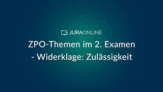 ZPOThemen im 2 Examen  Widerklage Zulässigkeit [upl. by Ylac]