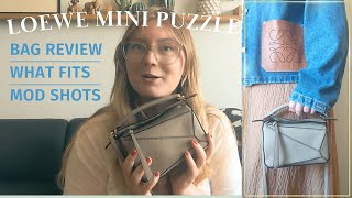 Loewe mini puzzle bag review I wear amp tear I what fits I mod shots [upl. by Anekam98]